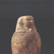 Canopic jar of Ketjen in the form of god Imsety